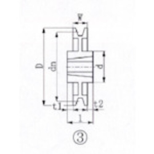 ブッシングプーリー SPZ 315mm 溝数1