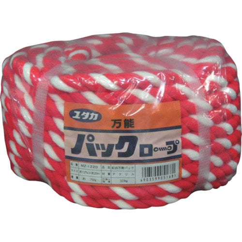 アクリルロープ万能パック 12φ×20m 紅白