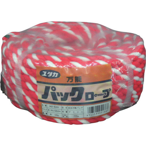 アクリルロープ万能パック 9φ×20m 紅白