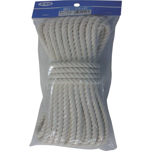 ロープ綿ロープ3ツ打8mm×10m
