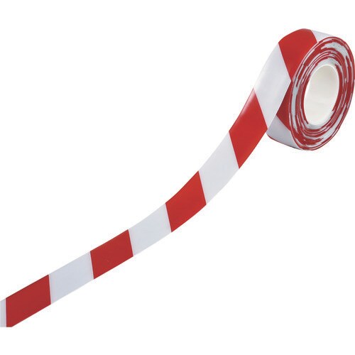 高耐久ラインテープ 白/赤50mm幅×10m