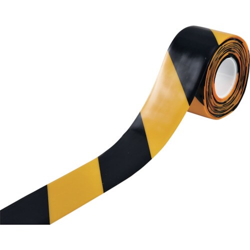 高耐久ラインテープ 黄/黒100mm幅×10m