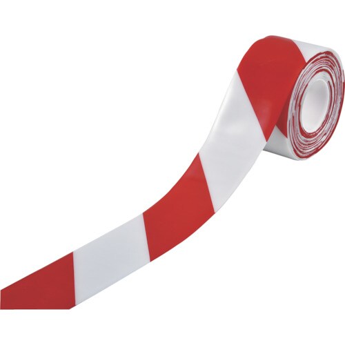 高耐久ラインテープ 白/赤100mm幅×10m