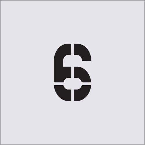 ステンシル 6 文字サイズ100×65mm