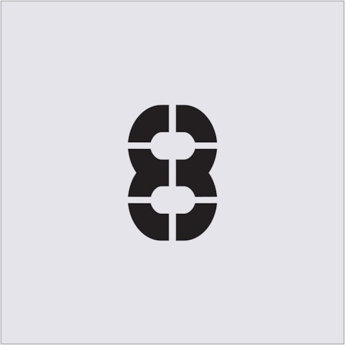 ステンシル 8 文字サイズ100×65mm
