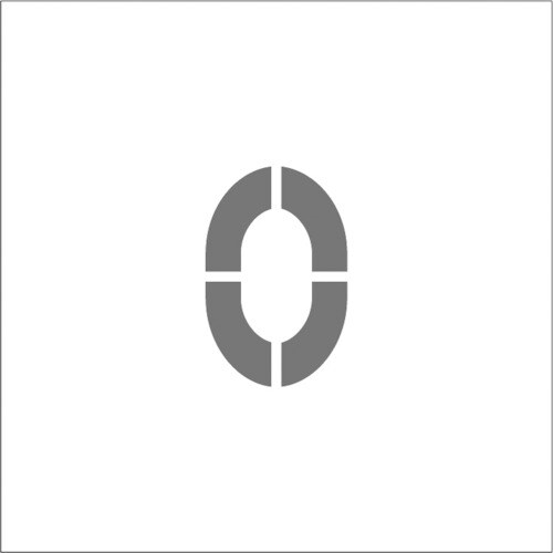 ステンシルマグネット0 文字サイズ150×95mm