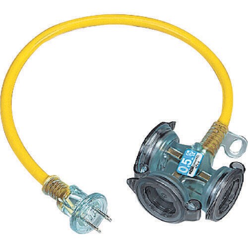 防雨型2Pショートタップ0.5mレモンイエロー