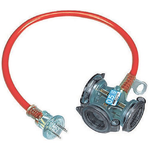 防雨型2Pショートタップ0.5mレッド