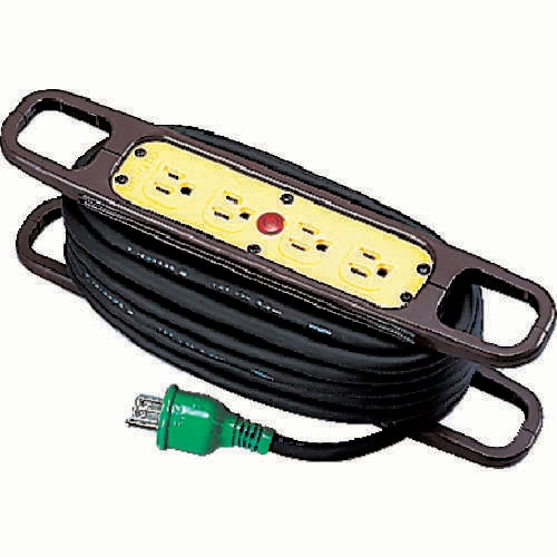 ハンドリール100V3芯×10m黒アース付