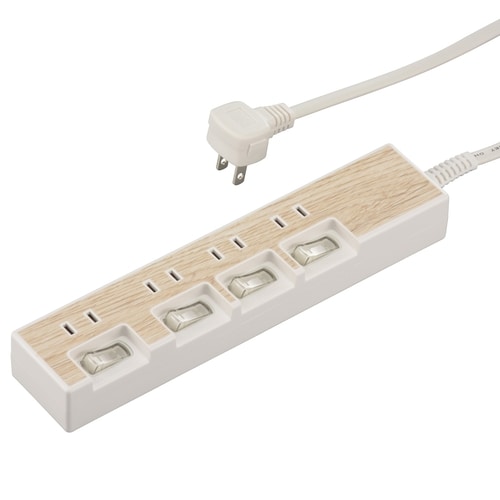 4口1.5m節電タップ木目W