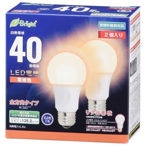 LED電球 A E26 4W 電球色