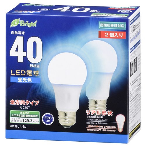 LED電球 A E26 4W 昼光色