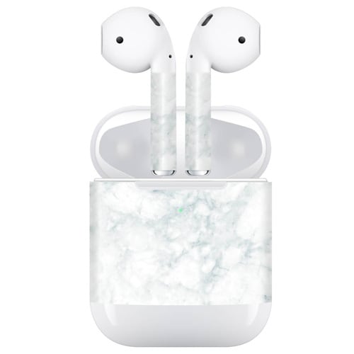 AirPodsステッカー 大理石 ホワイト