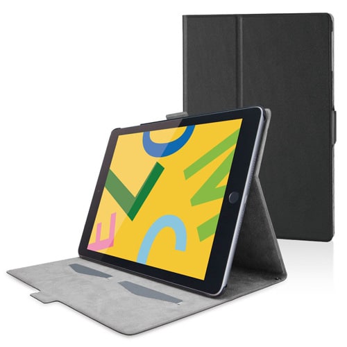 iPadソフトレザーケース フリーアングル BK