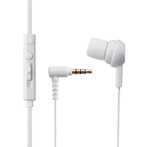 イヤホンマイク スマホ用 片耳 WH 1.2m