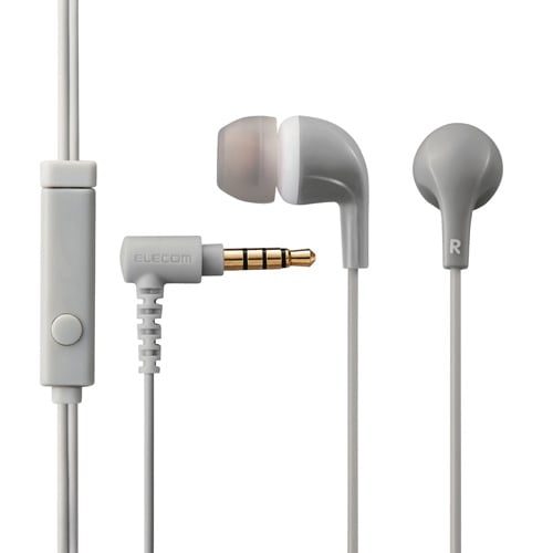 イヤホンマイク カナルタイプ グレー