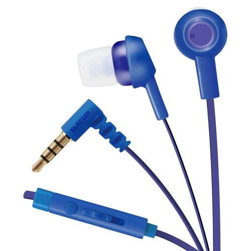 イヤホンマイク スマホ用 ブルー