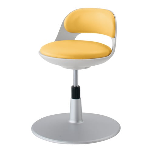 回転イス ココット 円盤脚 サポート型 イエロー