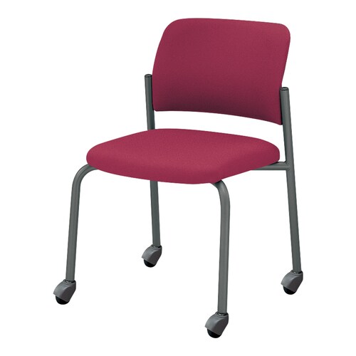 会議イス 100 布ローズ脚グレー硬床用