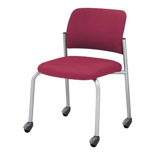会議イス 100 布ローズ脚シルバー硬床用