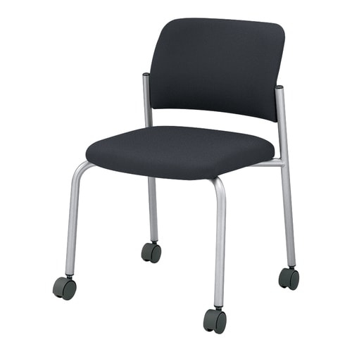 会議イス 100 布グレー脚シルバー軟床用