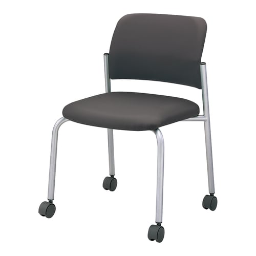 会議イス 100 グレー脚シルバー軟床用