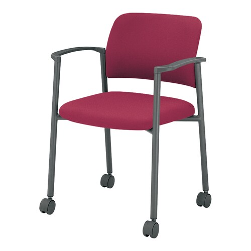 会議イス 100肘付布ローズ脚グレー軟床用