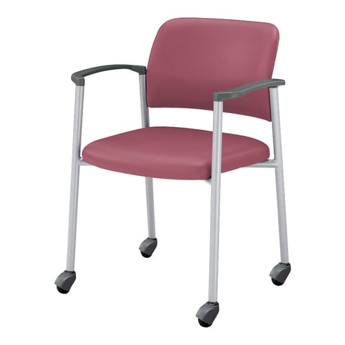 会議イス 100肘付ローズ脚シルバー硬床用