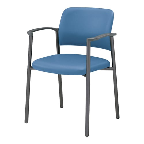 会議イス 100 肘付固定脚 マリン脚グレー