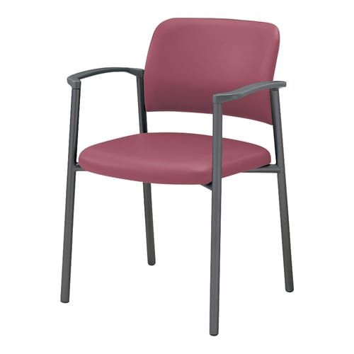 会議イス 100 肘付固定脚 ローズ脚グレー