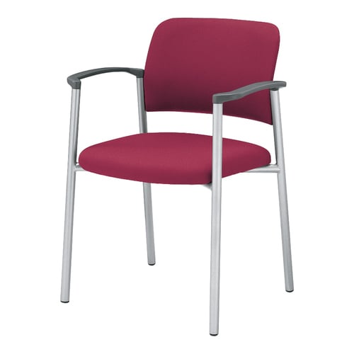会議イス 100 肘付固定脚 布ローズ脚シルバー