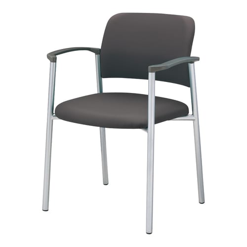 会議イス 100 肘付固定脚 グレー脚シルバー