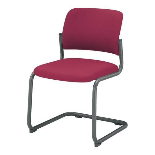 会議イス 100 L字脚 布ローズ脚グレー