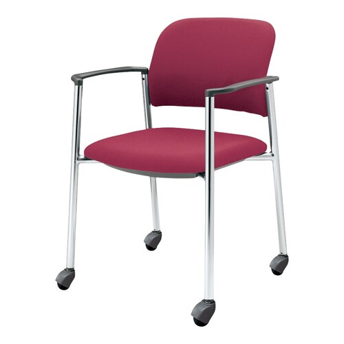 会議イス 100肘付布ローズ硬床用