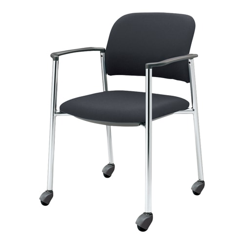 会議イス 100肘付布グレー硬床用