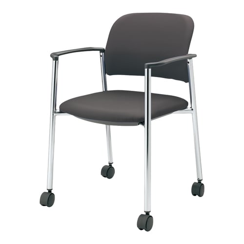 会議イス 100肘付グレー軟床用