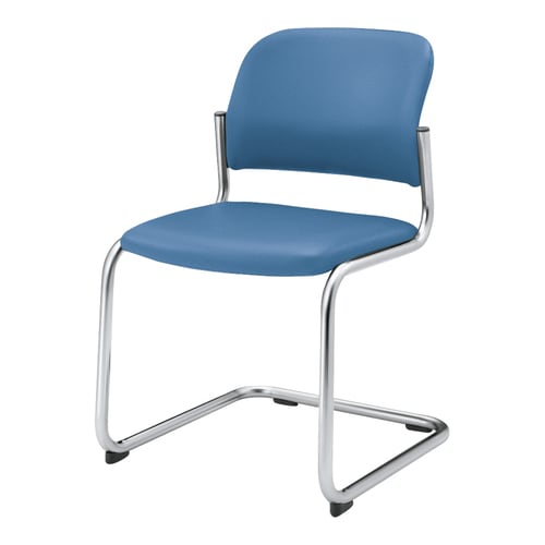 会議イス 100 L字脚レザーグリーン