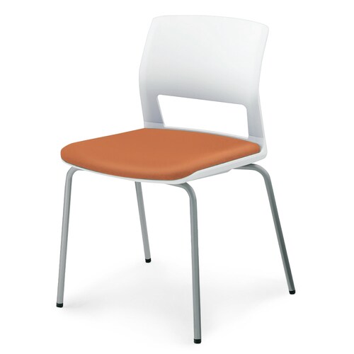 会議イス 160 4本脚 レザー コーラル