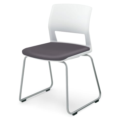 会議イス 160 サークル脚 レザーグレー