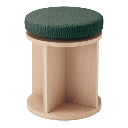 チェス 回転スツール ナチュラルディープグリーン
