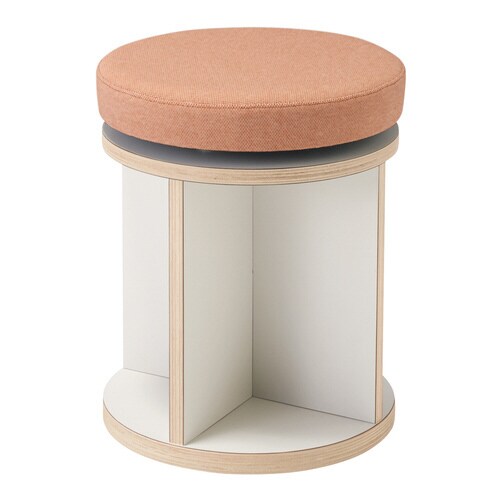 チェス 回転スツール ホワイトペールテラコッタ