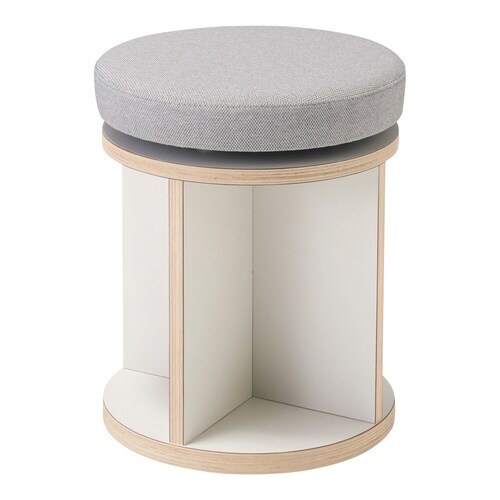 チェス 回転スツール ホワイトライトグレー