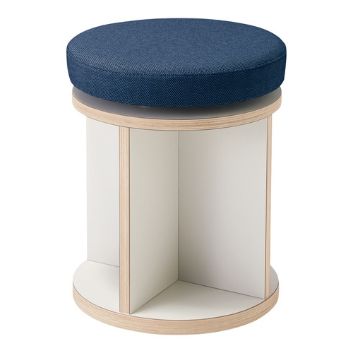 チェス 回転スツール ホワイトネイビー