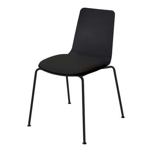 ミケットチェア 4本脚 塗装脚レザーブラック