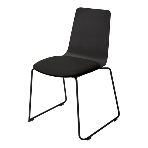 ミケットチェア サークル 塗装脚レザーブラック