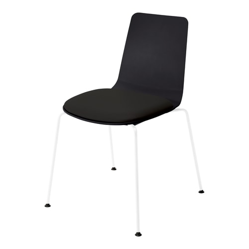 ミケットチェア 4本脚 塗装脚レザーブラック