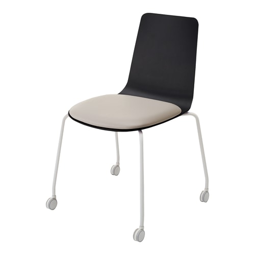 ミケットチェア キャスター塗装脚レザーグレー