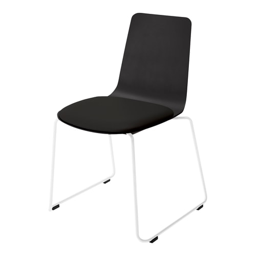 ミケットチェア サークル 塗装脚レザーブラック