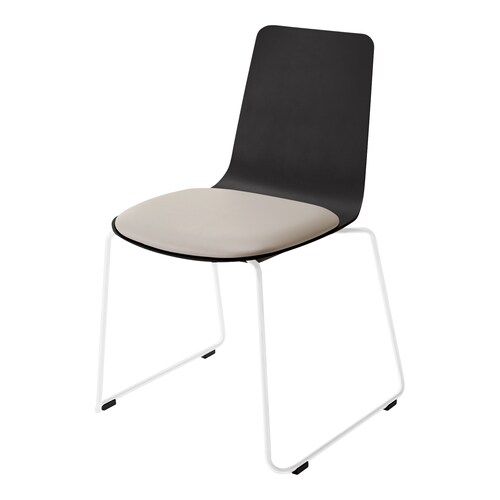 ミケットチェア サークル 塗装脚レザーグレー