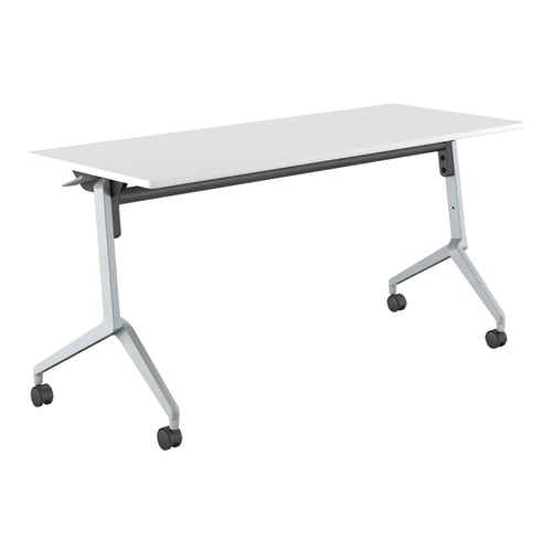 会議テーブル リーフライン幕板棚なし 白1560